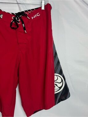 HIC Men's Athletic Board Shorts in Red